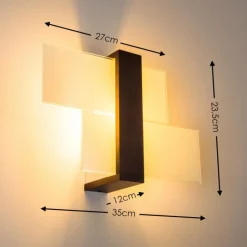 hofstein Applique murale Lovikka Bois foncé, 1 lumière