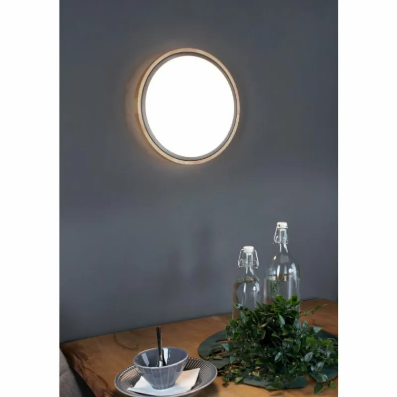 Lampes En Bois-Luce Design Applique murale SOLSTAR LED Écru, Noir, 1 lumière