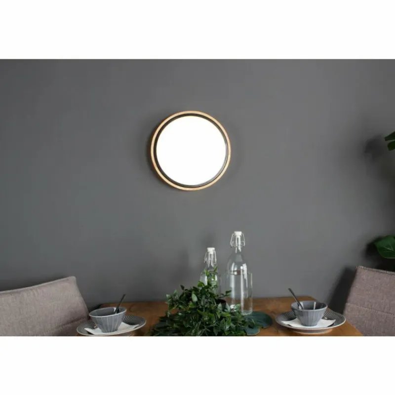 Lampes En Bois-Luce Design Applique murale SOLSTAR LED Écru, Noir, 1 lumière