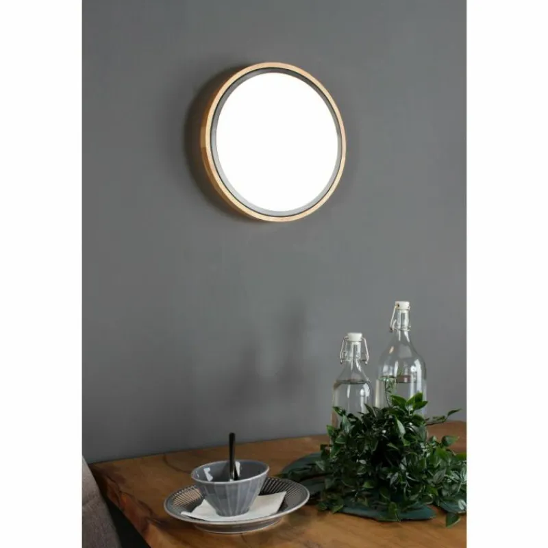 Lampes En Bois-Luce Design Applique murale SOLSTAR LED Écru, Noir, 1 lumière