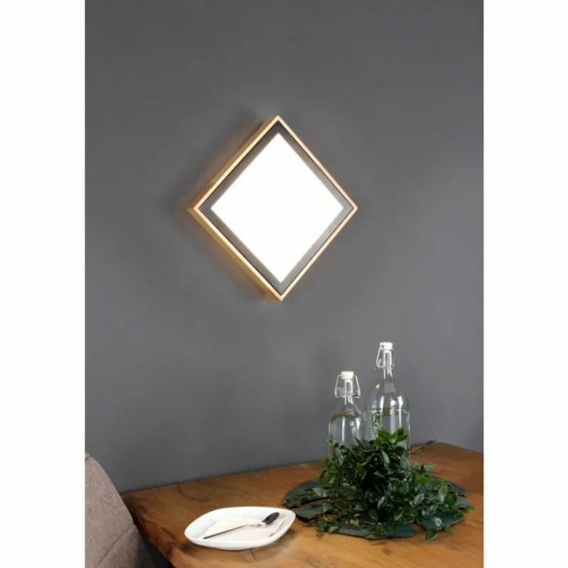 Lampes En Bois-Luce Design Applique murale SOLSTAR LED Écru, Noir, 1 lumière
