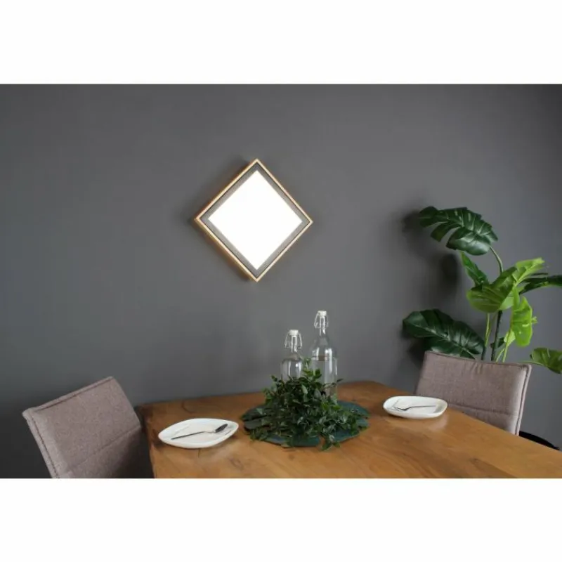 Lampes En Bois-Luce Design Applique murale SOLSTAR LED Écru, Noir, 1 lumière