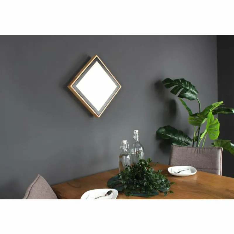 Lampes En Bois-Luce Design Applique murale SOLSTAR LED Écru, Noir, 1 lumière