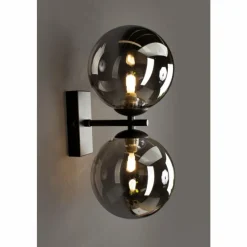 Suspension Verre Fumé-Luce Design Applique murale NEPTUN Noir, 2 lumières