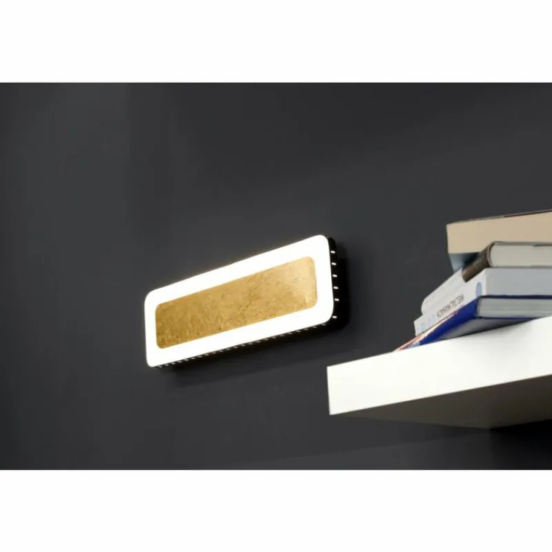 Lampes Dorées-Luce Design Applique murale Solaris LED Noir doré, Blanc, 1 lumière