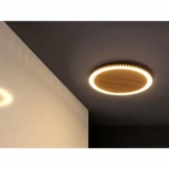 Lampes En Bois-Luce Design Applique murale MOON LED Brun, Couleur bois, Noir, 1 lumière