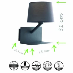 Luce Design Applique murale Luce-Design Ciak Gris, 1 lumière* Appliques