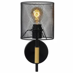 Lampes Vintages & Rétros-Luminaires Lucide Applique murale Lucide BASKETT Noir, 1 lumière