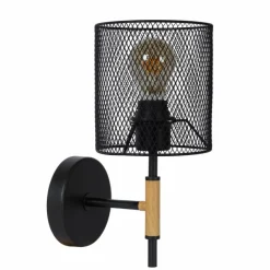 Lampes Vintages & Rétros-Luminaires Lucide Applique murale Lucide BASKETT Noir, 1 lumière