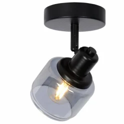 Suspension Verre Fumé-Luminaires Lucide Applique murale Lucide BJORN Noir, 1 lumière