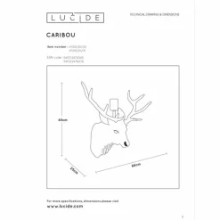 Luminaires Lucide Applique murale Lucide CARIBOU Blanc, 1 lumière* Appliques