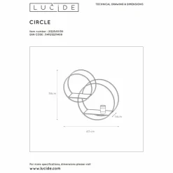 Luminaires Lucide Applique murale Lucide CIRCLE Noir, 1 lumière* Appliques