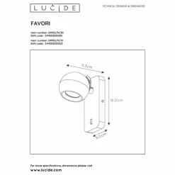 Luminaires Lucide Applique murale Lucide FAVORI Blanc, 1 lumière* Appliques