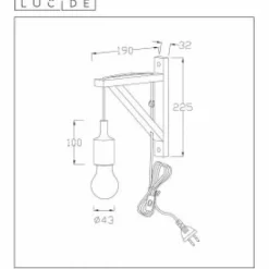 Luminaires Scandinaves-Luminaires Lucide Applique murale Lucide FIX WALL Noir, 1 lumière