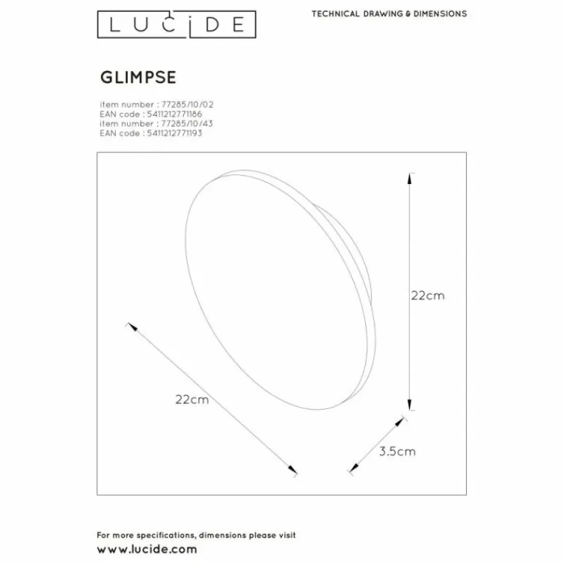 Lampes Dorées-Luminaires Lucide Applique murale Lucide GLIMPSE LED Blanc, 1 lumière