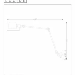 Lampes Industrielles-Luminaires Lucide Applique murale Lucide HONORE Rouille, 1 lumière