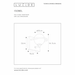 Luminaires Lucide Applique murale Lucide ISOBEL Laiton, Noir, 1 lumière