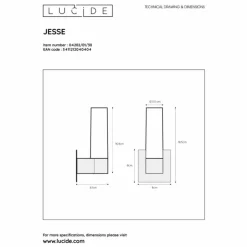 Luminaires Lucide Applique murale Lucide JESSE Noir, 1 lumière