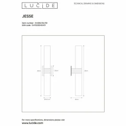 Luminaires Lucide Applique murale Lucide JESSE Noir, 2 lumières