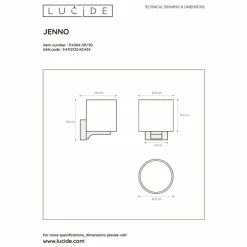 Luminaires Lucide Applique murale Lucide JENNO Noir, 1 lumière