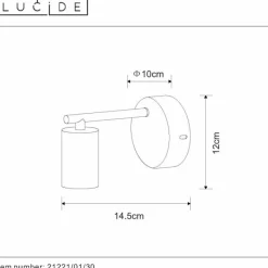 Lampes Vintages & Rétros-Luminaires Lucide Applique murale Lucide LEANNE Noir, 1 lumière