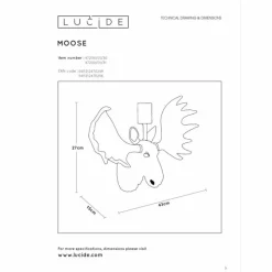 Luminaires Lucide Applique murale Lucide MOOSE Blanc, 1 lumière* Appliques