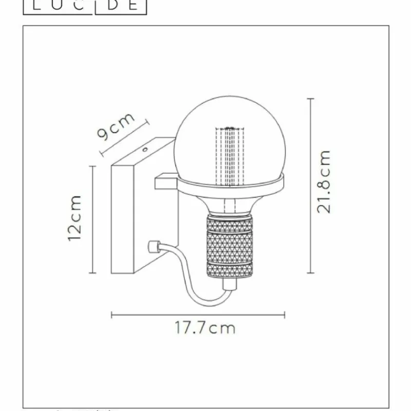 Luminaires Scandinaves-Luminaires Lucide Applique murale Lucide OTTELIEN Noir, 1 lumière