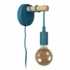 Lampes En Bois-Luminaires Lucide Applique murale Lucide Pola Bleu, Bois clair, 1 lumière