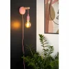 Lampes En Bois-Luminaires Lucide Applique murale Lucide Pola Bois foncé, Rose, 1 lumière