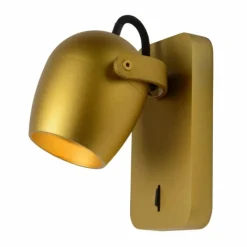 Lampes Dorées-Luminaires Lucide Applique murale Lucide PRESTON LED Or, Laiton, 1 lumière