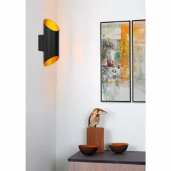 Lampes Dorées-Luminaires Lucide Applique murale Lucide QUIRIJN Noir, 1 lumière