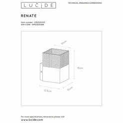 Lampes Dorées-Luminaires Lucide Applique murale Lucide RENATE Noir, 1 lumière