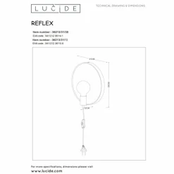 Luminaires Scandinaves-Luminaires Lucide Applique murale Lucide REFLEX Noir, 1 lumière