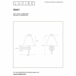 Luminaires Lucide Applique murale Lucide ROXY Noir, 1 lumière