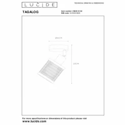 Luminaires Scandinaves-Luminaires Lucide Applique murale Lucide TAGALOG Noir, 1 lumière