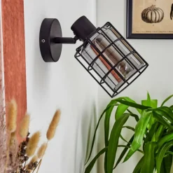 Suspension Verre Fumé-hofstein Applique murale Lungernsee Noir, 1 lumière