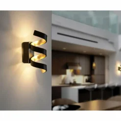 Lampes Dorées-Luminaires Lutec Applique murale Lutec HELIX Or, Noir, 3 lumières