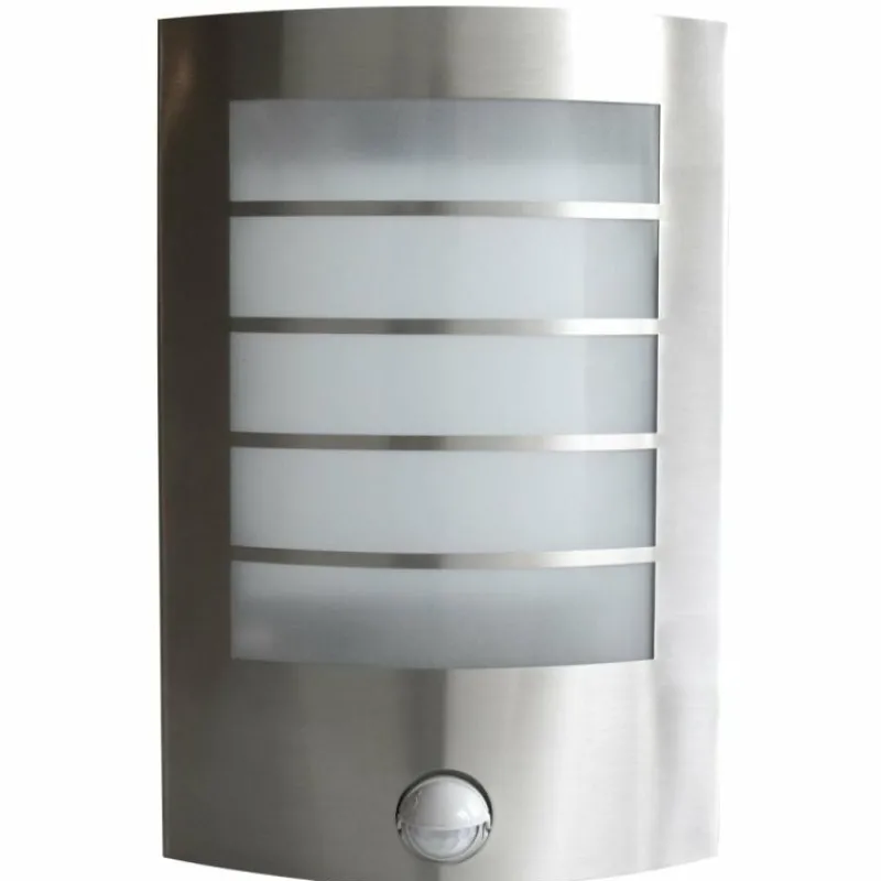 Luminaires Lutec Applique murale Lutec SLIM LED Acier inoxydable, 1 lumière, Détecteur de mouvement