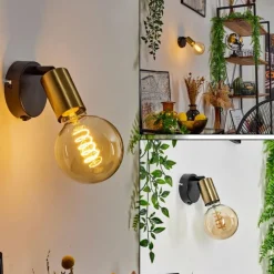 hofstein Applique murale Maidford Laiton, Noir, 1 lumière