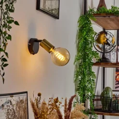 hofstein Applique murale Maidford Laiton, Noir, 1 lumière