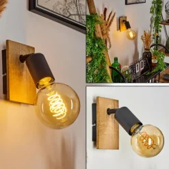 Lampes Vintages & Rétros-hofstein Applique murale Maidford Écru, Noir, 1 lumière