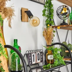 Lampes Vintages & Rétros-hofstein Applique murale Maidford Écru, Noir, 1 lumière