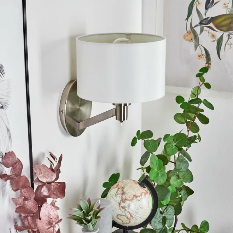 Lampes En Tissu-hofstein Applique murale Manhenha Nickel mat, 1 lumière