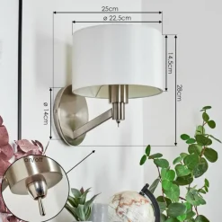 Lampes En Tissu-hofstein Applique murale Manhenha Nickel mat, 1 lumière