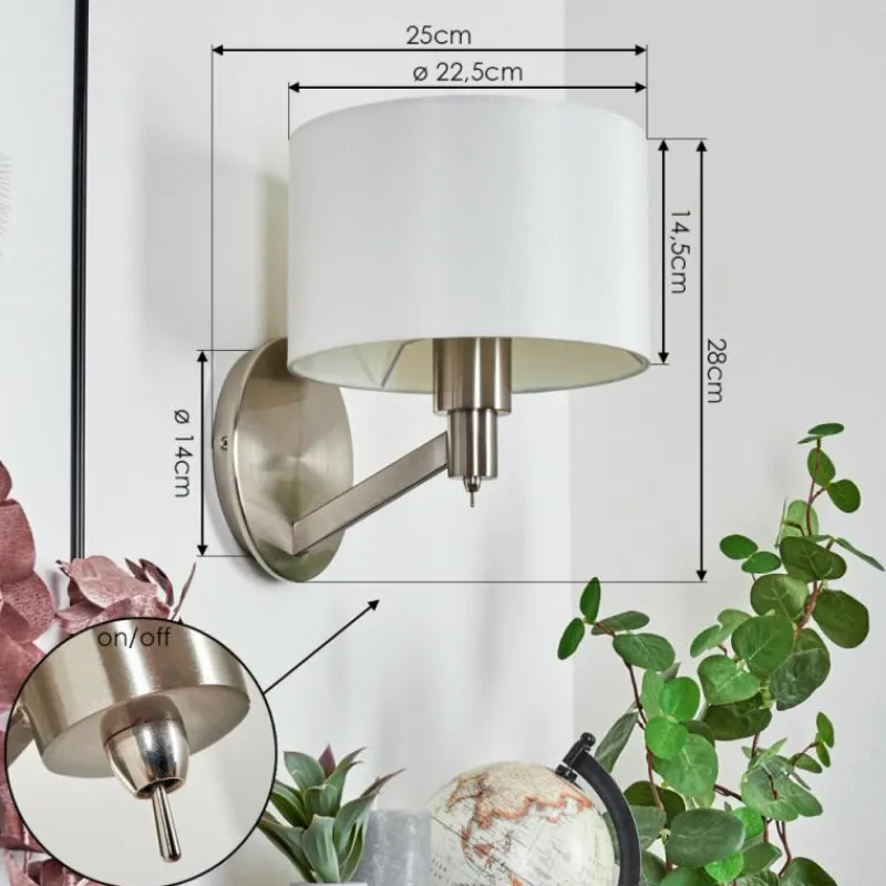 Lampes En Tissu-hofstein Applique murale Manhenha Nickel mat, 1 lumière