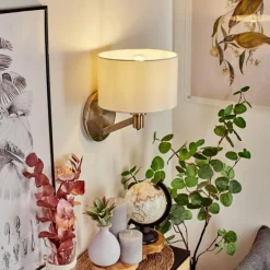 Lampes En Tissu-hofstein Applique murale Manhenha Nickel mat, 1 lumière