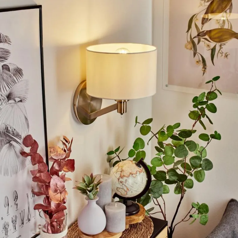 Lampes En Tissu-hofstein Applique murale Manhenha Nickel mat, 1 lumière