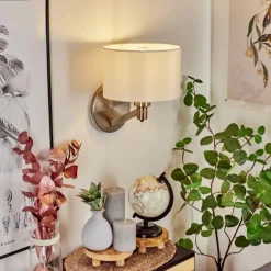 Lampes En Tissu-hofstein Applique murale Manhenha Nickel mat, 1 lumière