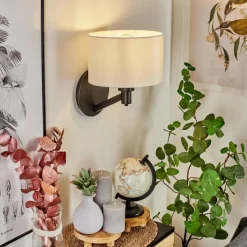 Lampes En Tissu-hofstein Applique murale Manhenha Noir, 1 lumière