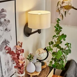 Lampes En Tissu-hofstein Applique murale Manhenha Noir, 1 lumière